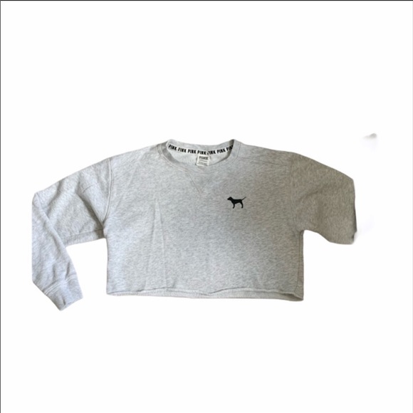 VS Pink Cropped Crewneck Sweatshirt Size XS - Picture 1 of 3